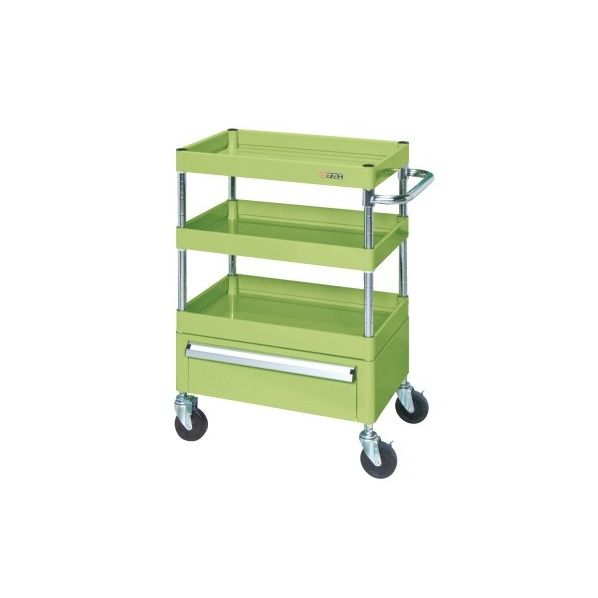 ニューCSパールワゴン 軽/中量タイプ ゴム車･下引出し付 サカエグリーン CSPA-608C 1