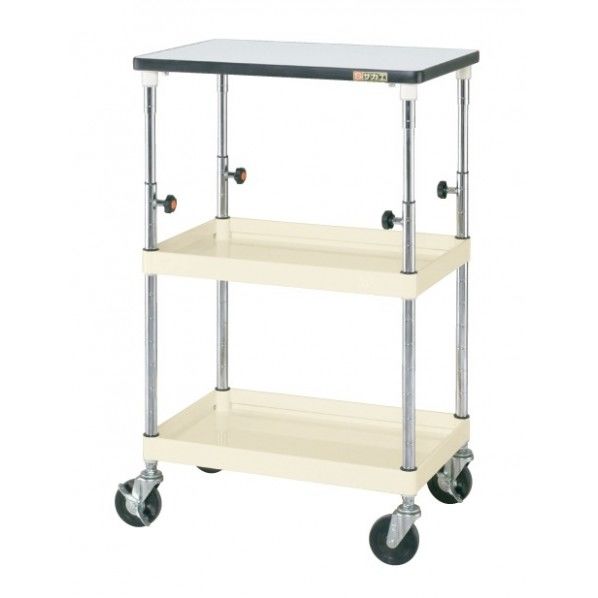 ニューCSパールワゴン 天板付 高さ調整タイプ ゴム車