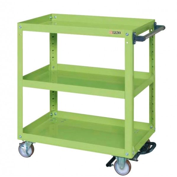 スーパーワゴン 重量タイプ フットブレーキ付 ナイロンウレタン車