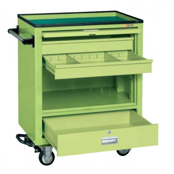 エスエスワゴン フットブレーキ付 上段引出し2段付 ゴム車