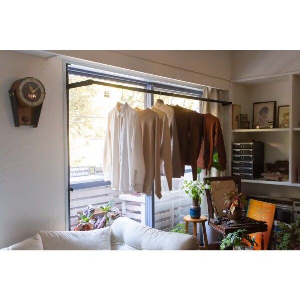 窓枠物干し FRAMES(フレームス) ブラック 約115~190cm MKA11-BK 1セット