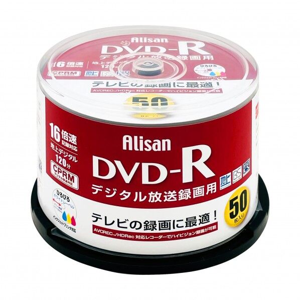 DVD-Rディスク スピンドル50P AL-DVDR16XCPRM50SP 50枚