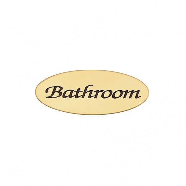 サイン BATHROOM オーバルAD 金色 幅100×高さ40×奥行1mm 630204(264-63204) 1個