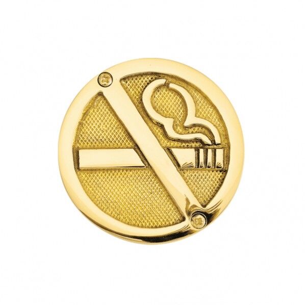 サイン NO SMOKING SYMBOL 金色 幅75×高さ75×奥行5mm 630370(264-63370) 1個