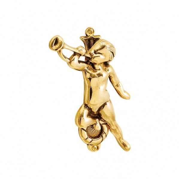 ドアノッカー エンジェル 金色 幅92×高さ145×奥行30mm 620805(264-62805) 1個