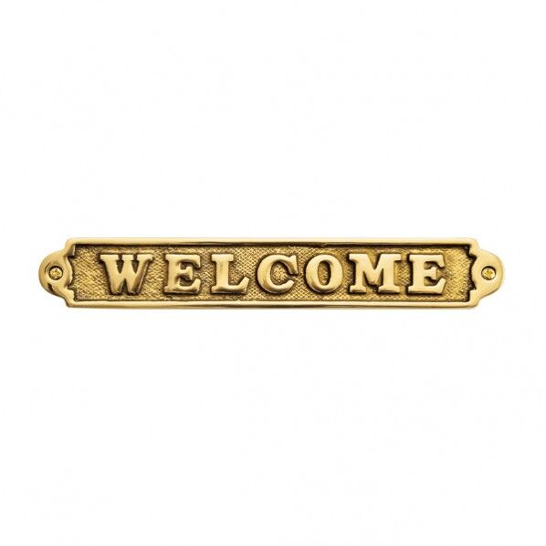 サイン WELCOME 金色 幅205×高さ30×奥行5mm 630112(264-63112) 1個