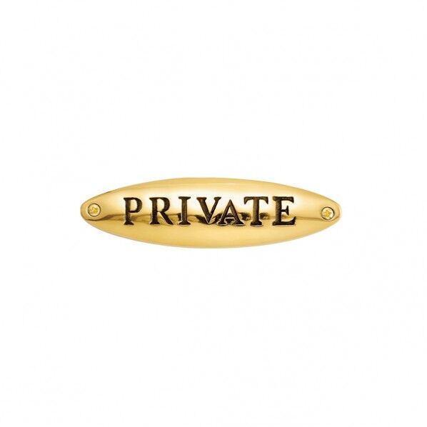 サイン PRIVATE TD 金色 幅123×高さ33×奥行7mm 630126(264-63126) 1個