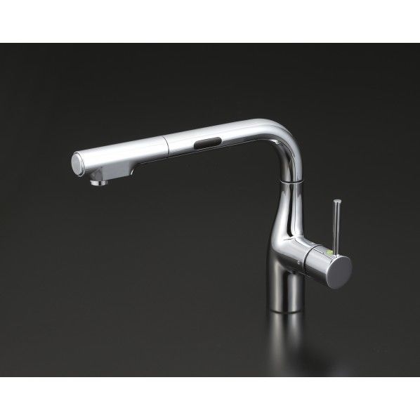 キッチン用シングルレバー式シャワー付混合栓L型センサー付eレバー 引出しシャワー KM6111EC 1点