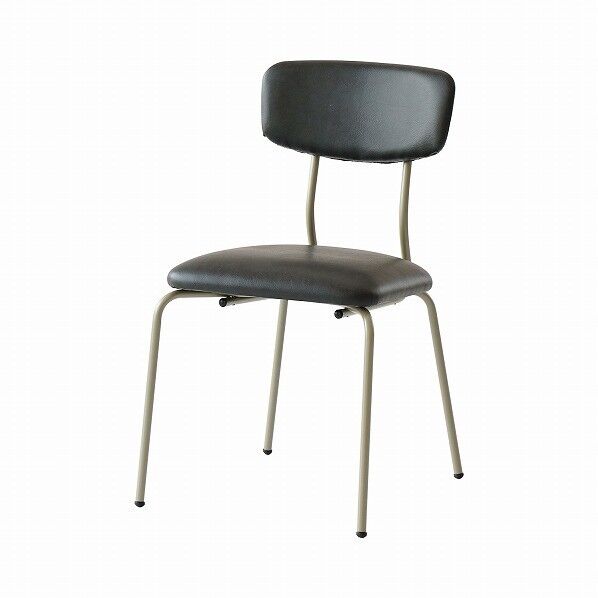 drip Cafe Chair(leather) ブラック 455mm DRC-3446BKSV 1台