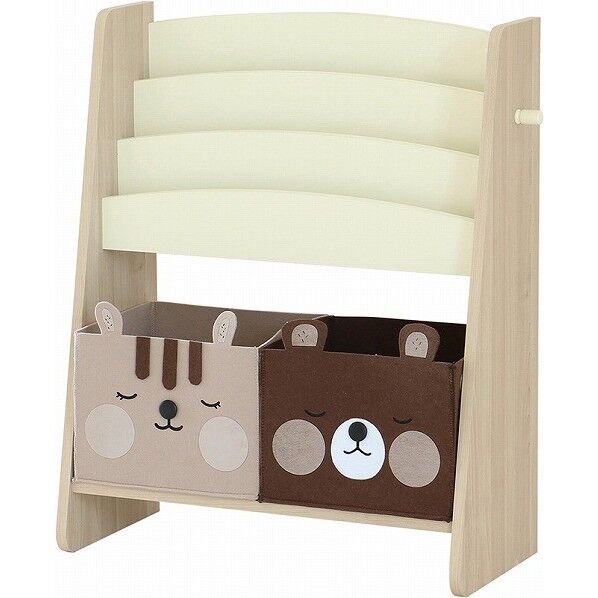 Kids Picture Book Rack ナチュラル 680mm ILR-3422NA 1台