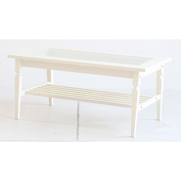 Living Table(ガラス) ホワイト 900mm INT-3095WH 1台