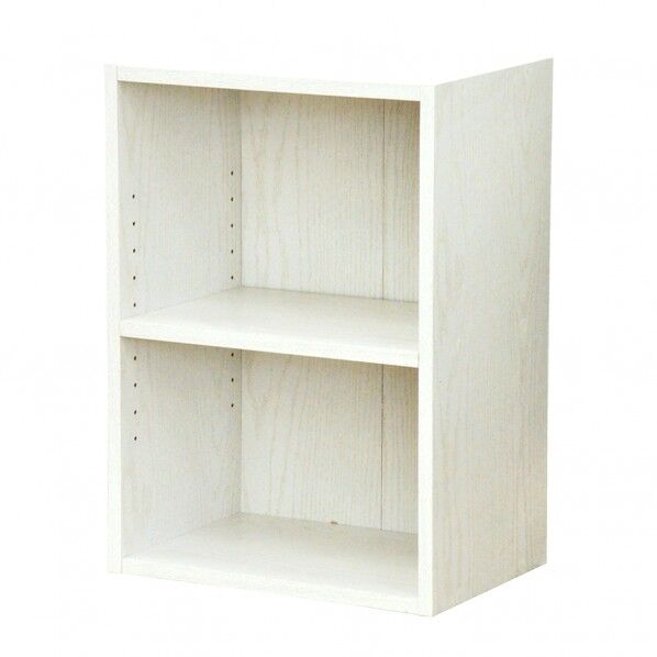 可動棚カラーボックス2段 WH ホワイト 幅42.8×奥行29.2×高さ59.9cm CO-01WH 1台