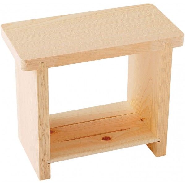 桧 風呂椅子 棚付 1個