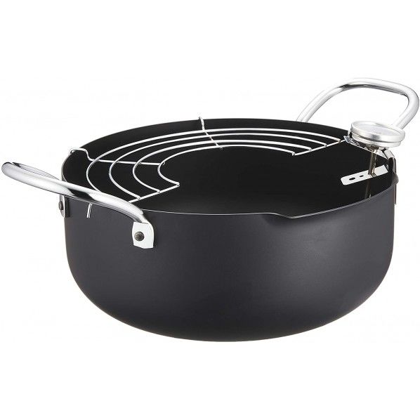 注ぎやすい温度計付 天ぷら鍋 3.2L HB-1893 1個