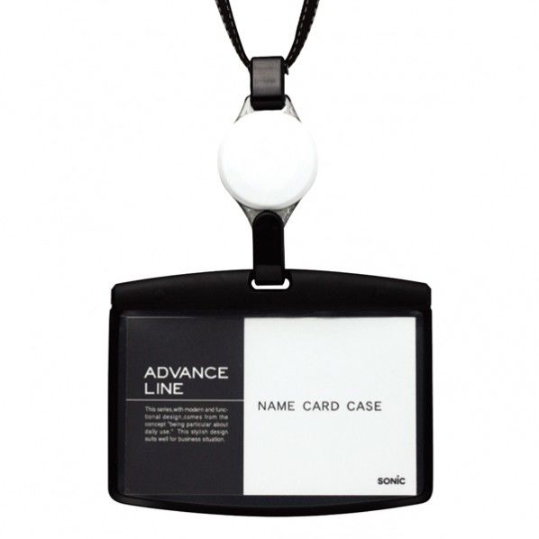 開閉式吊り名札(ソフトケース) AL-883-BK 301204 1個