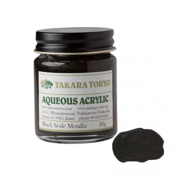 水性アクリル アイアン風ペイント ブラックスケールメタリック 50g METAL_50g_Black Scale M 1個