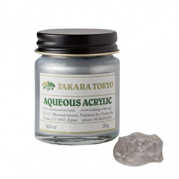 タカラ塗料 水性アクリル ゴールド&メタリックペイント 50g シルバー METAL_50g_Silver 1個...