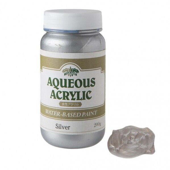 タカラ塗料 水性アクリルゴールド&メタリックペイント 200g シルバー METAL_200g_Silver 1個...