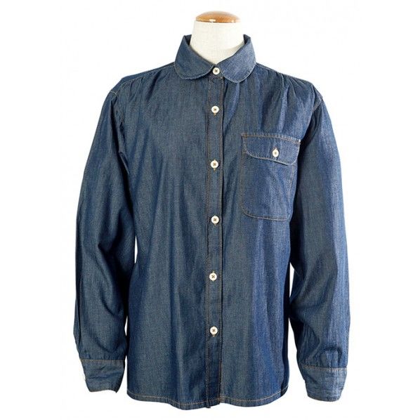 畑のデニム ブラウス インディゴネイビー M NS-2000 1着