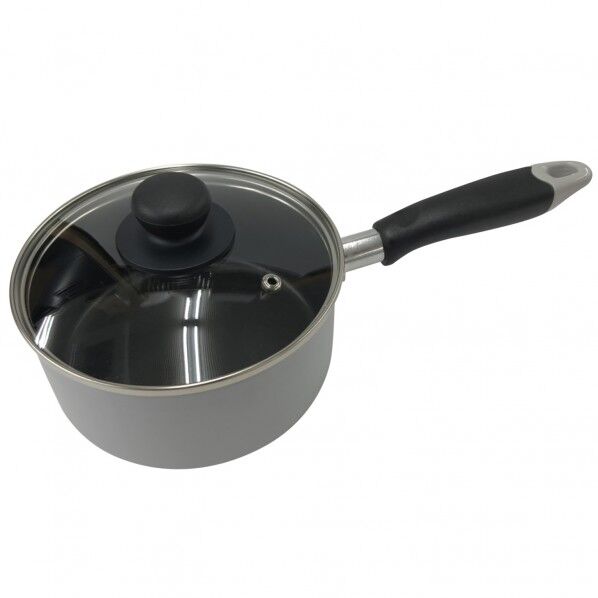 ちびポットガラス蓋付きソースパンIH グレー 315×165×120mm ND-6239 1個