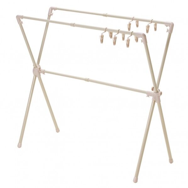 伸縮式ワイドクロス物干し ベージュ 84～120×59×74～110cm FWC-2 1台