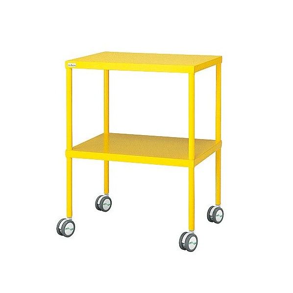 カラフル回診車 手摺無し イエロー 600×450×792mm 0-210-02 1
