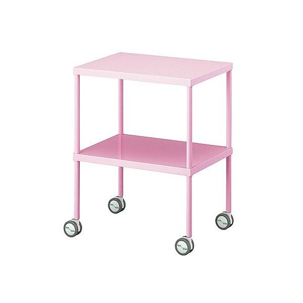 カラフル回診車 手摺付 600×450×792mm ピンク 0-210-10 1