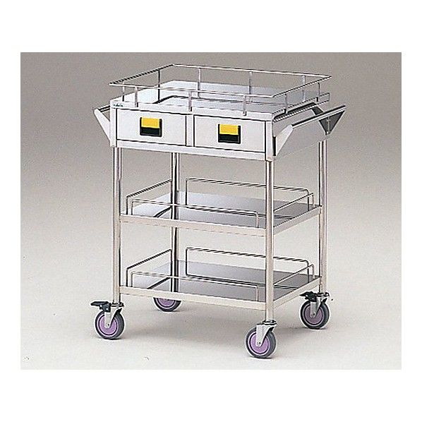 カラフルカート 3段-黄 600×450×855mm 0-3442-03 1