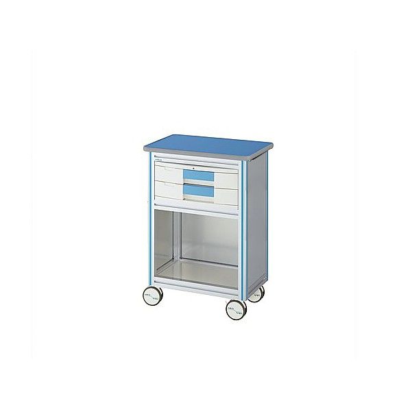 ヨーロピアンカートII(回診タイプ) 2段ブルー 600×400×855mm 0-5647-21 1