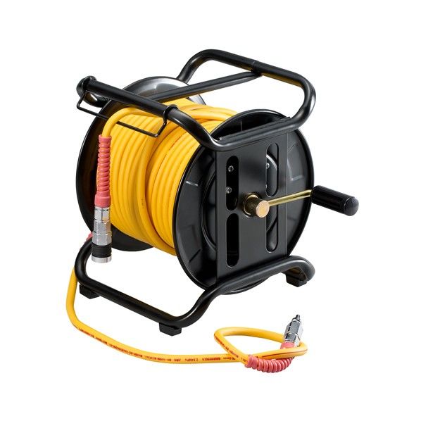 高圧エアホースリール(ロックキャップソケット付)固定式 φ6×30m 0089-0294 1個