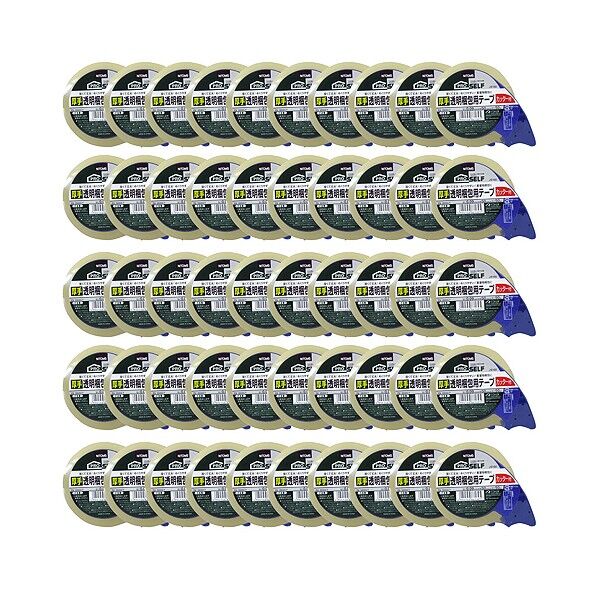 ニトムズ 厚手透明梱包用テープ カッター付 PK-3900CT 50mm×50m 1点