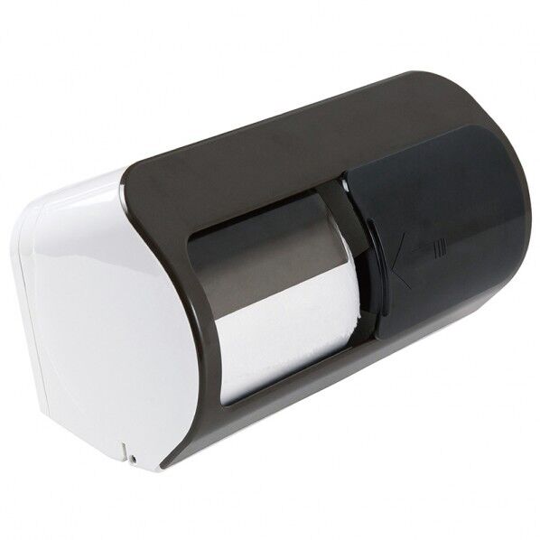 盗難防止機能付き 2連トイレットペーパーホルダー