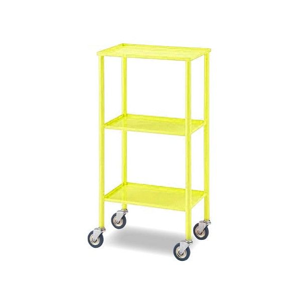 カラフルミニワゴン イエロー(縁折り曲げ) 435×285×850mm 0-8152-04 1