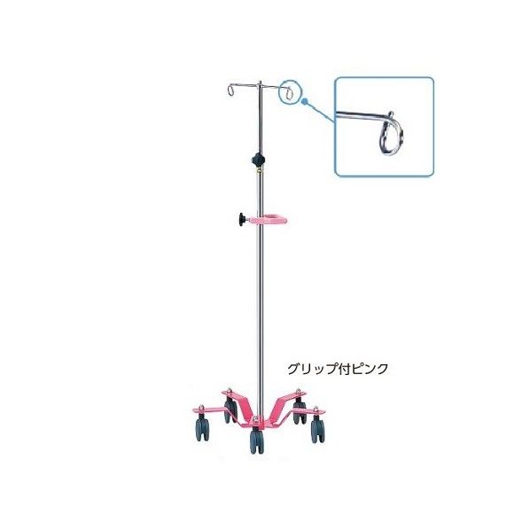 イルリガートル台 5輪キャスター・グリップ付ピンク 0-9494-03 1