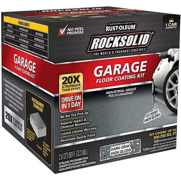 エポキシ塗料の20倍の強度を誇るコンクリート床用DIY塗料「ガレージコーティングキット」 ダークグレー 11050 1セット