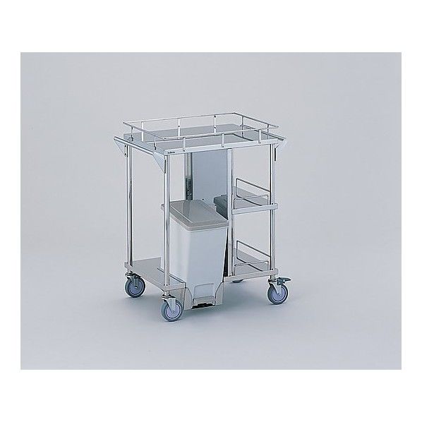 足踏式処置車 引出し無し/ペール前向き 600×450×850mm 0-9943-02 1