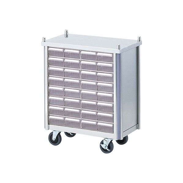 与薬カート 32人用/オープンタイプ 620×360×750mm 0-9968-01 1