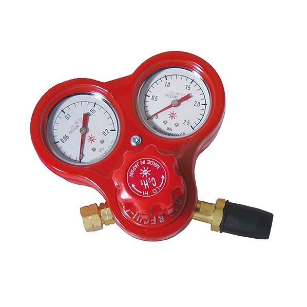 アセチレン調整器ゲージ枠付