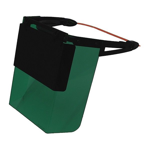 ヘルメット取付防災面 W240mm×H215mm×D275mm グリーン P-598