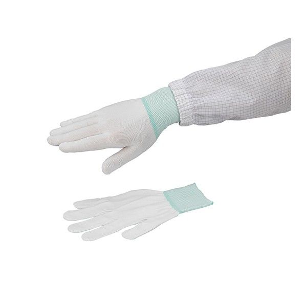 アズピュアクールインナー手袋 クリーンルーム用手袋 (手首部)白 S 1-3916-04 10双