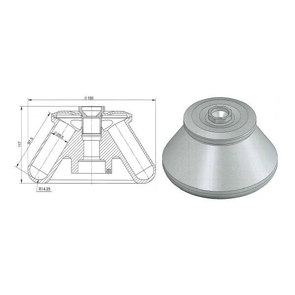 高速遠心分離機 アングルローター 50mL(丸底)×6本 No.4 1個