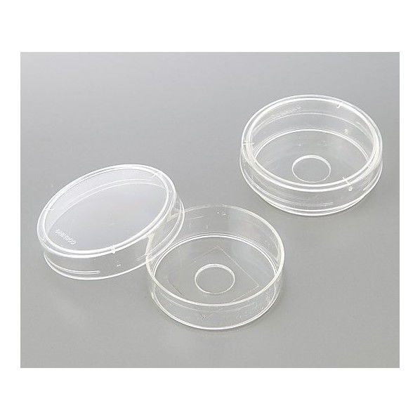 ガラスボトムディッシュ No.1.5ガラス貼付 P35G-1.5-14-C-GRID