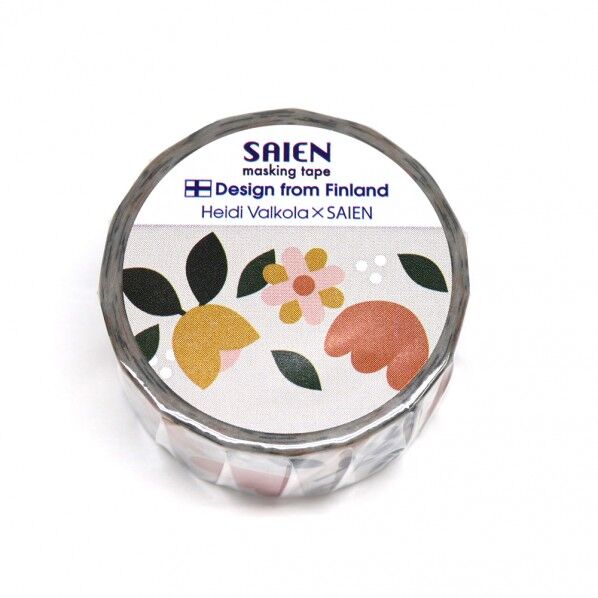 マスキングテープ Heidi Valkola ヘイディ・ヴァルコラ Flowers 20mmx5m TR-4013 1個