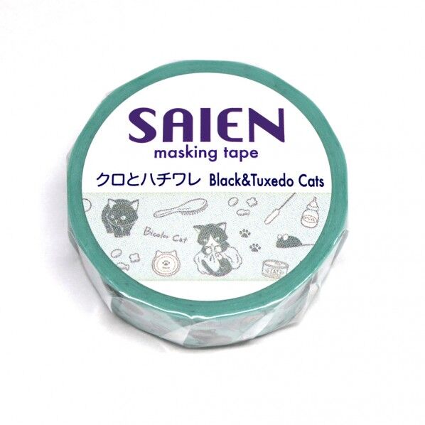 マスキングテープ クロとハチワレ 15mmx10m UR-0180 1個