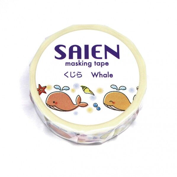 マスキングテープ くじら 15mmx10m UR-0182 1個