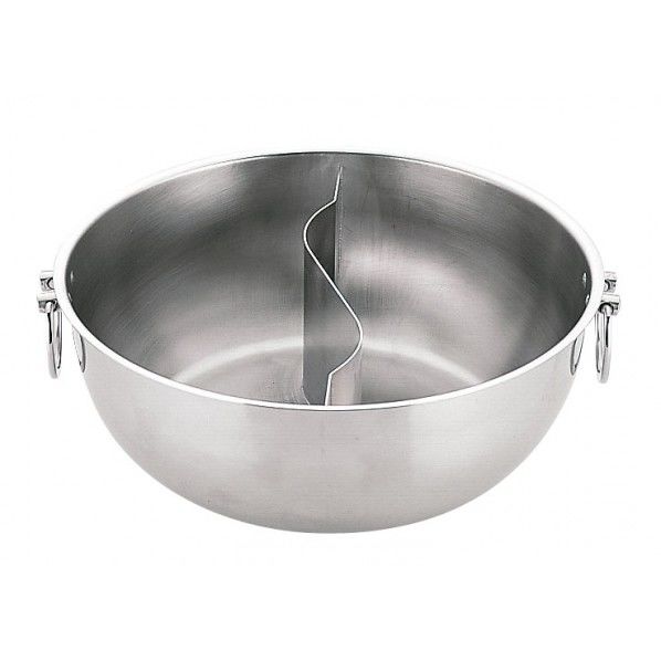 UK18-0しゃぶしゃぶ鍋 仕切付 23cm QSY9201 1個