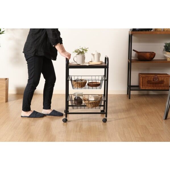 キッチンワゴン FBC-01-1 ブラック 15420 1台
