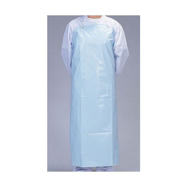 デリカウレタン胸付前掛 サックス M SME3424P 1個