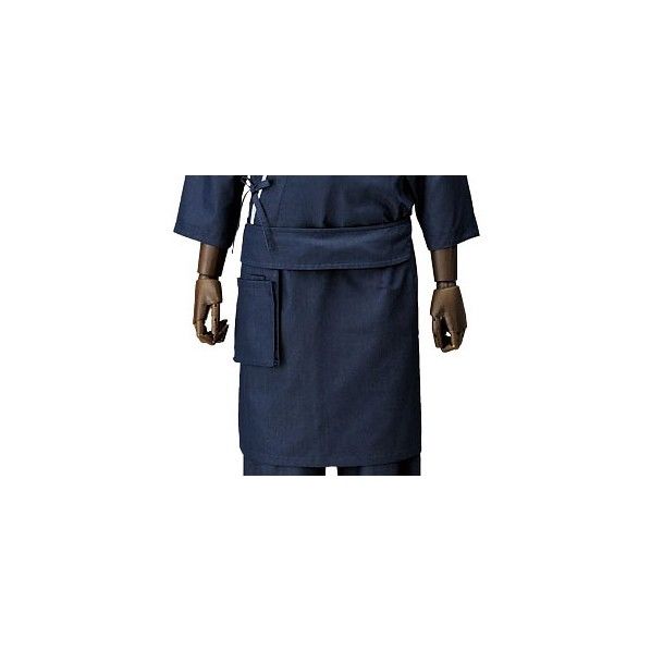男女兼用ブライトデニム腰下エプロン 紺 SSM3201 1個