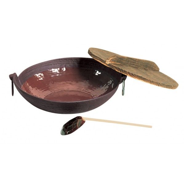 五進 鉄ちり鍋(内面茶ホーロー仕上) 24cm QTL32024 1個